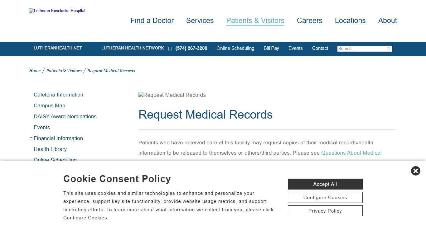 Request Medical Records Lutheran Kosciusko Hospital Warsaw, IN