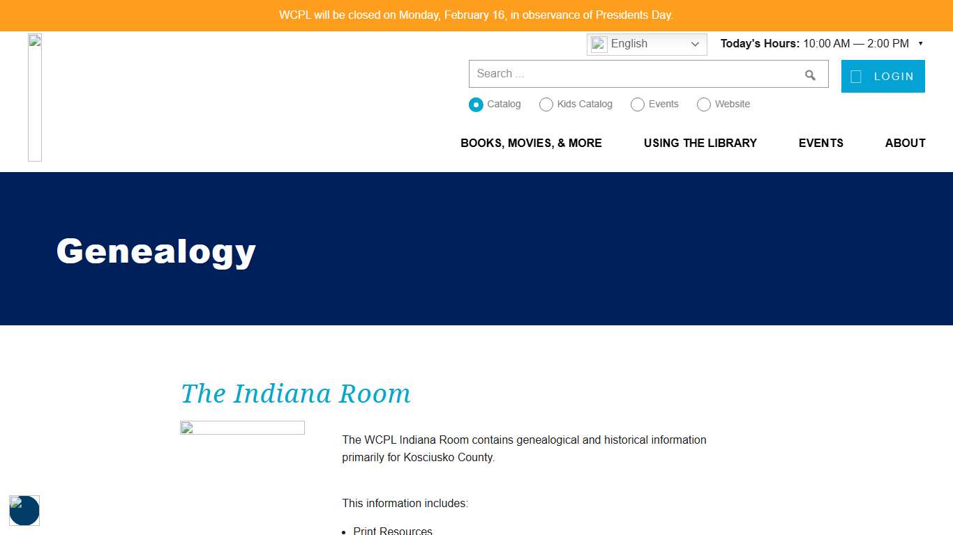 Genealogy - Warsaw Library